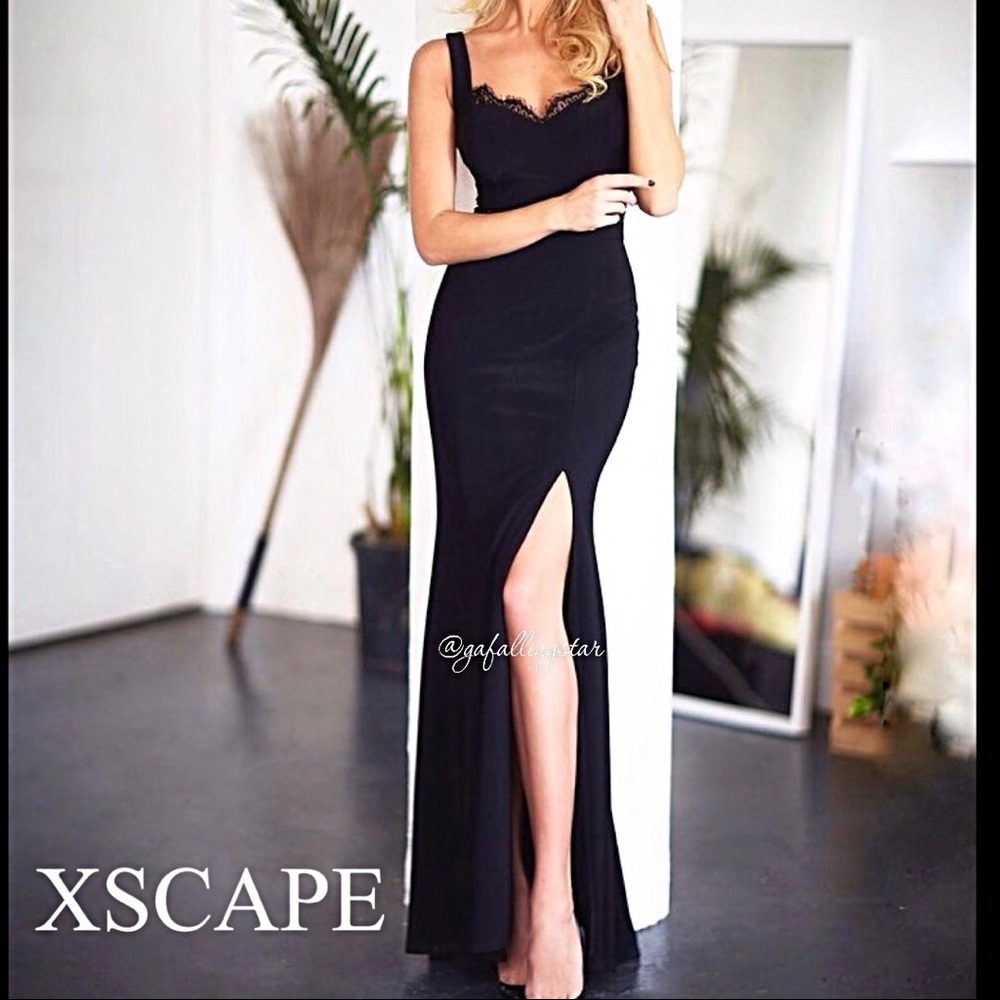 Xscape Lace Embellished Long Formal Gown - Picture 3 of 12